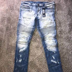 Rockstar bleached two tone blue jeans ultra slim size 40 brand new very nice